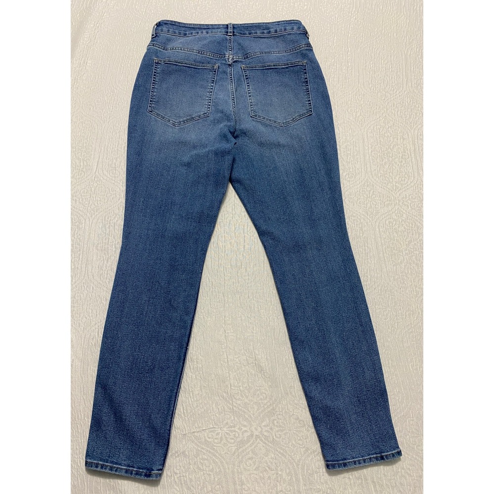 H&M Curvy Fit Jegging Ultra High Waist Blue Denim Jeans Womens US 10 - Picture 2 of 8